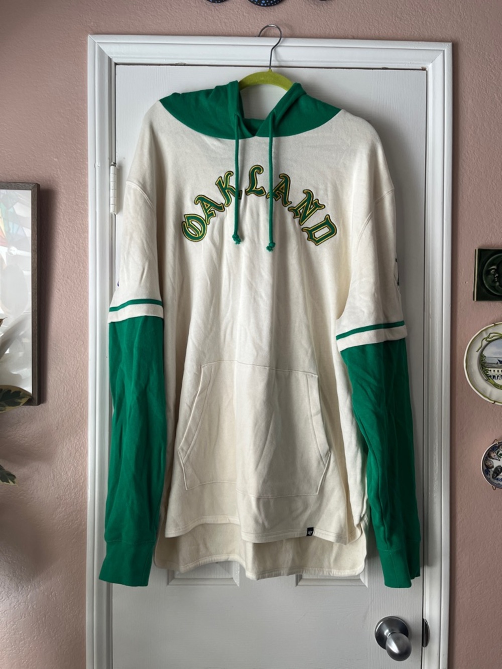 Oakland A’s Green & Cream Hooded Oversized Sweatshirt XXL